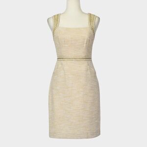 LILLY PULITZER Gold Metallic Resort Boucle Dana Shift Dress Size 2
